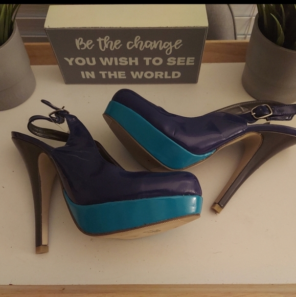 Madden Girl Shoes - NWT Madden Girl (SYBILLL) Patent Royal Blue/Turquoise/Gray Size 9M